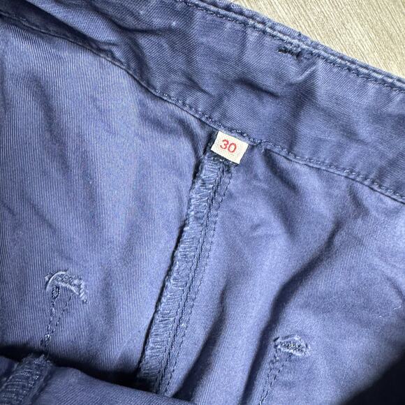 Levis Womens Wide Leg Baggy Cargo Pants Canvas Blue Size 30x30 High Rise - Picture 3 of 11